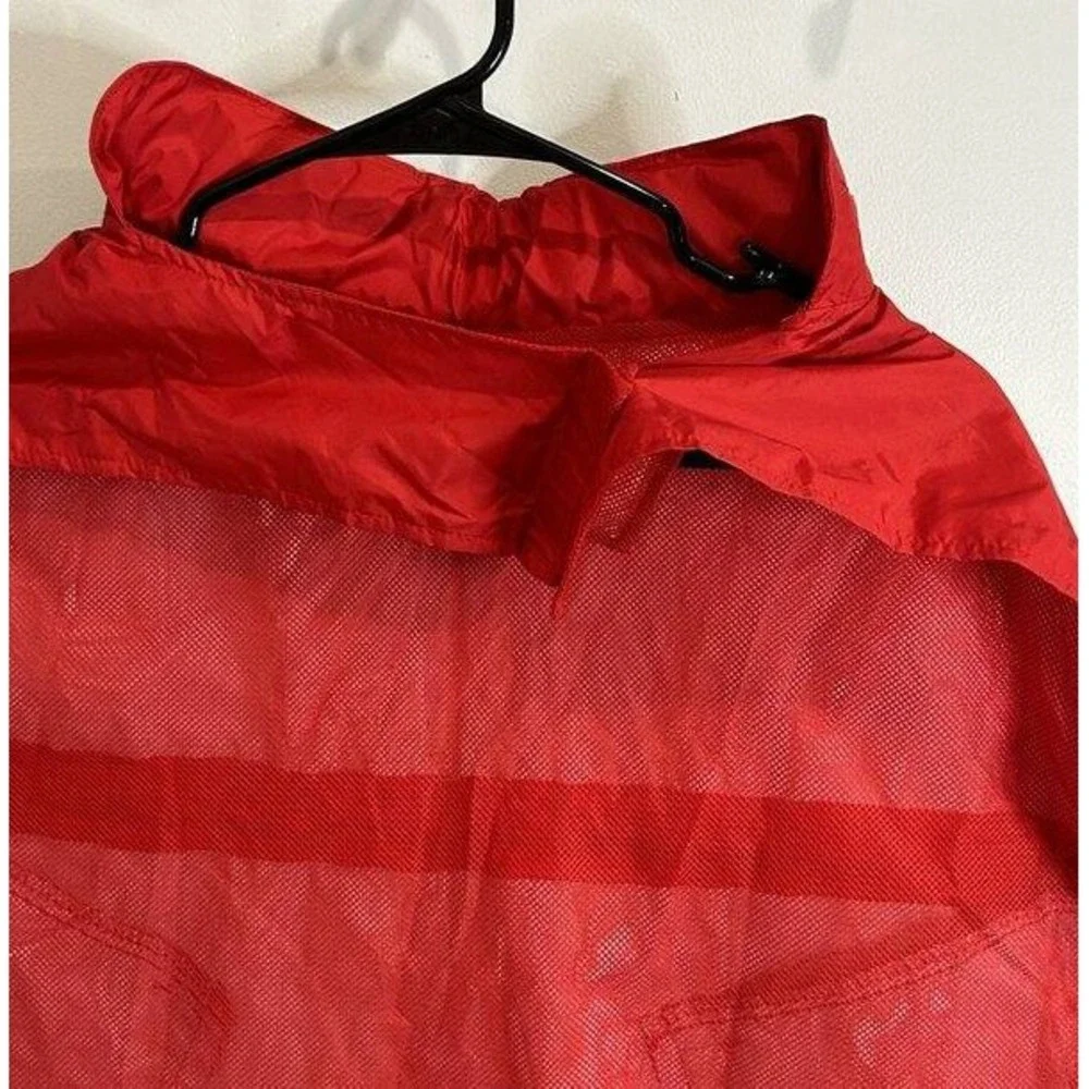 Old Navy Brand Dog Pet Rain Jacket Coat Red Zipper Hood Pouch New Size M